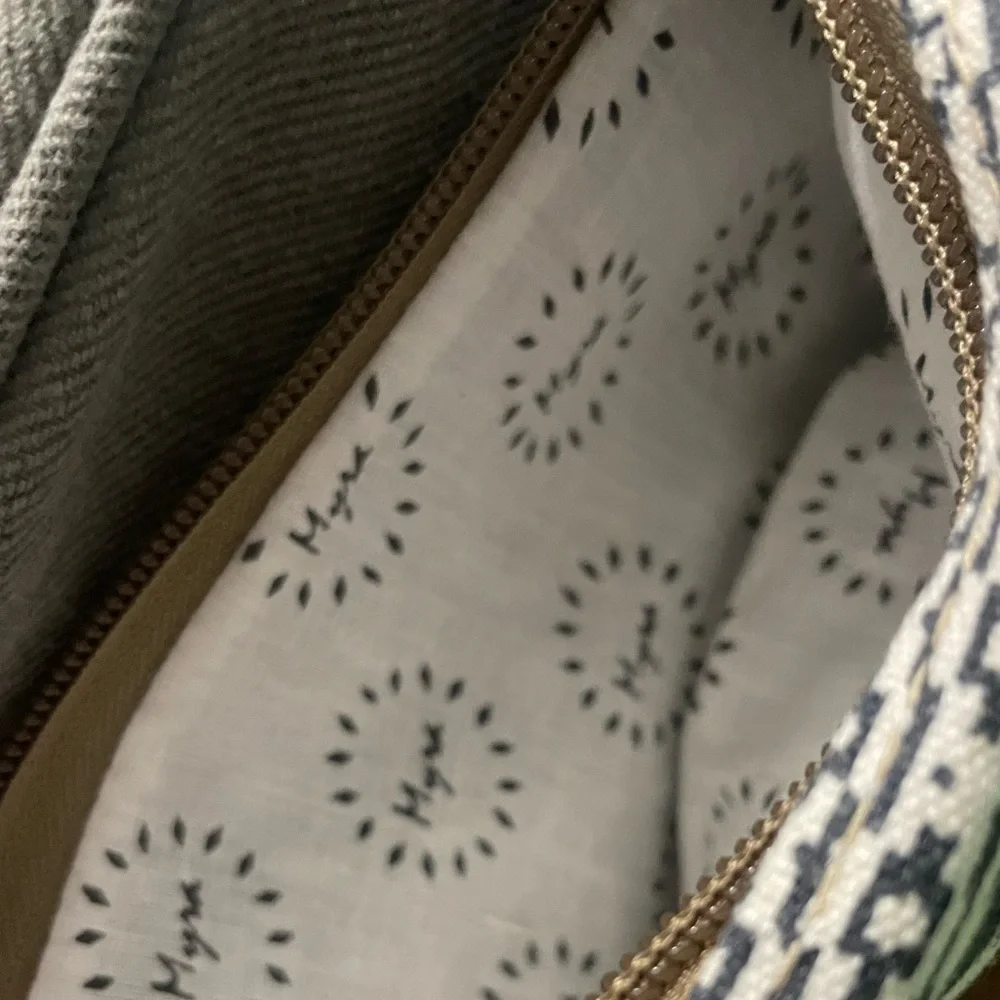 NWT Myra Bag Aztec Patterned Leather & Canvas Crossbody Bag w/ Adjustable Strap